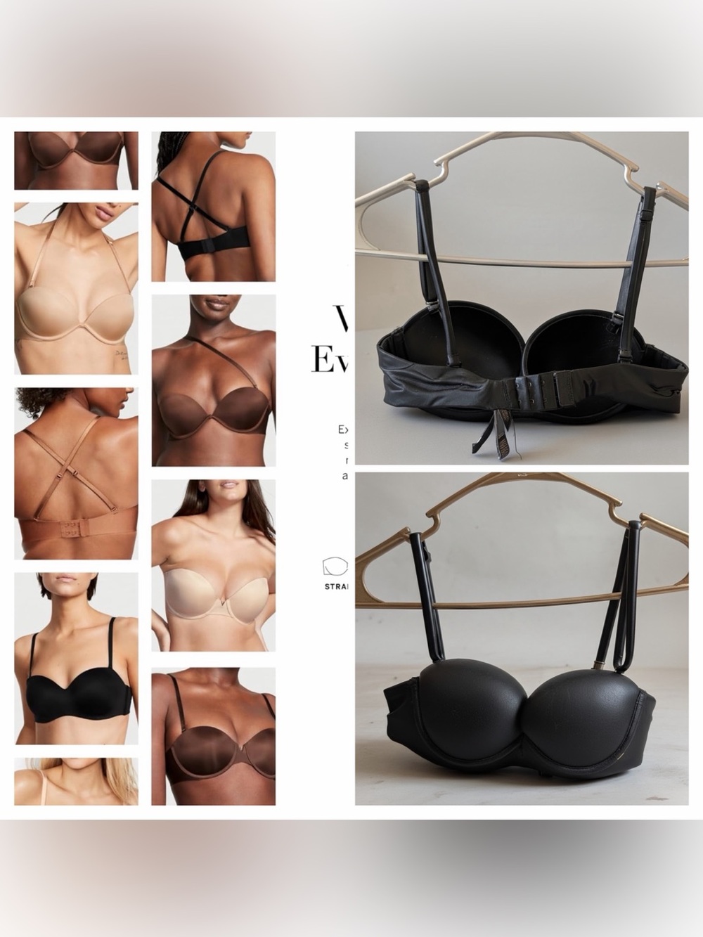 Victoria’s Secret Very Sexy Push Up Strapless Multiway Bra Black Size 32B